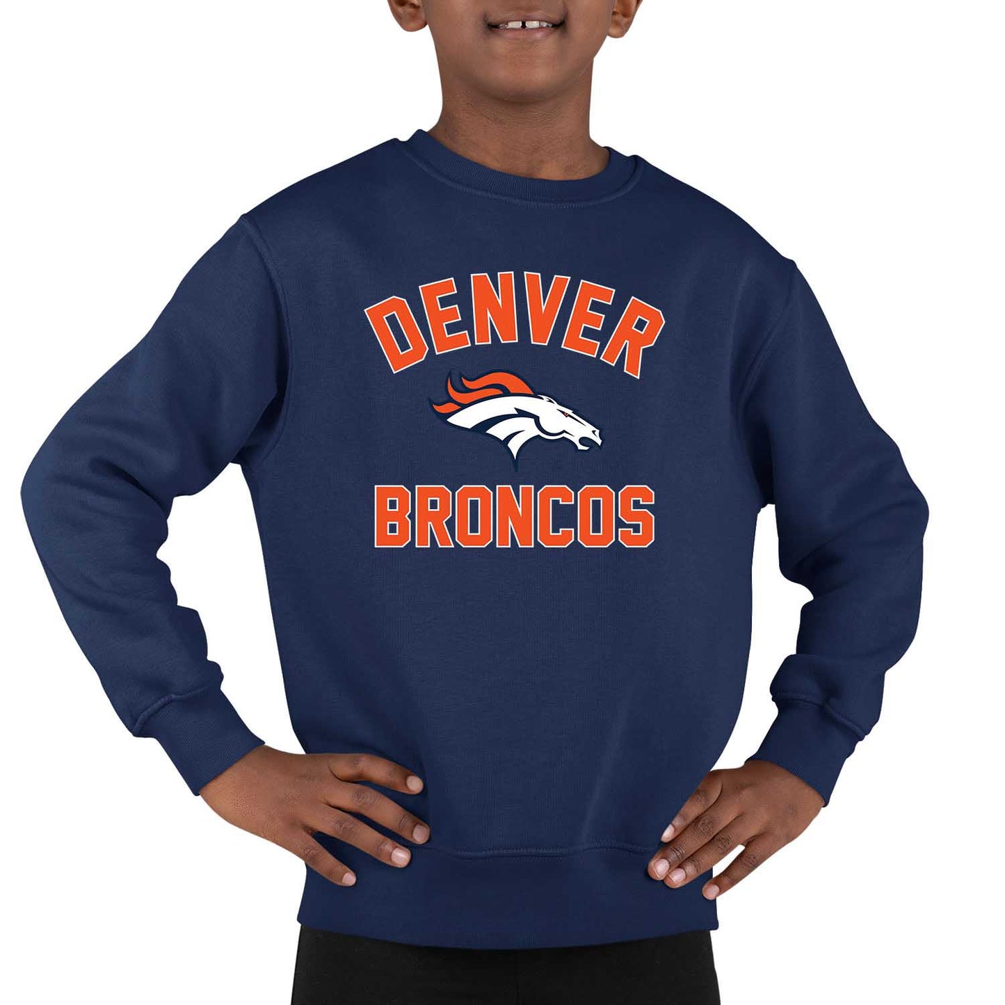 Denver Broncos NFL Youth Gameday Crewneck Sweatshirt - Navy