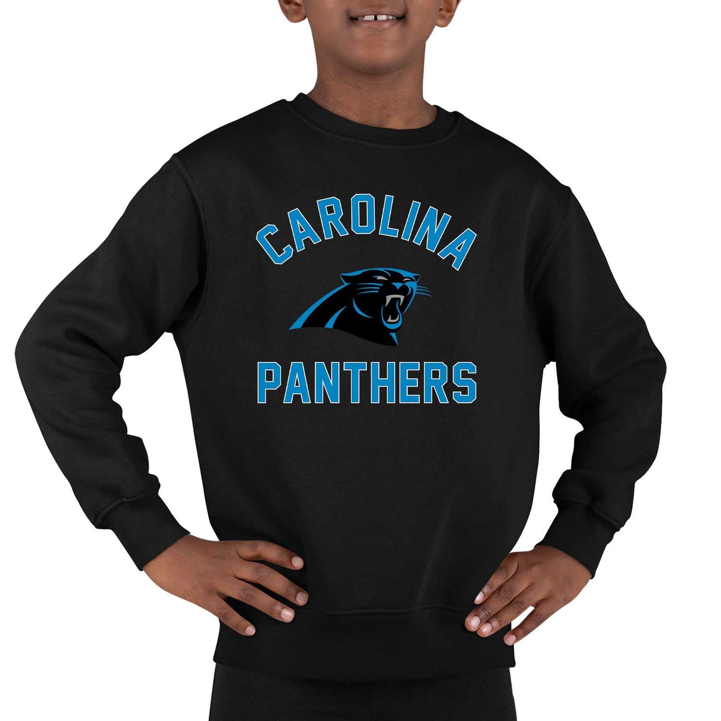 Carolina Panthers NFL Youth Gameday Crewneck Sweatshirt - Black
