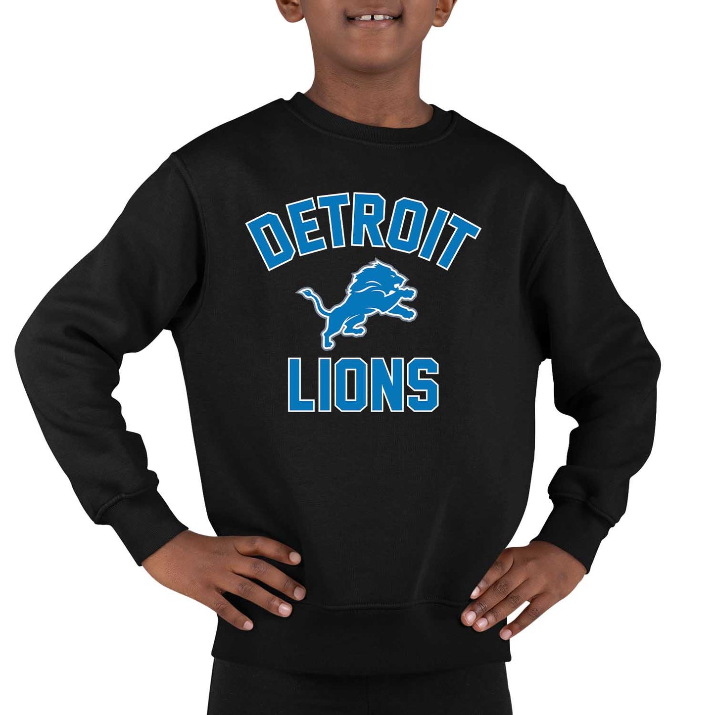 Detroit Lions NFL Youth Gameday Crewneck Sweatshirt - Black