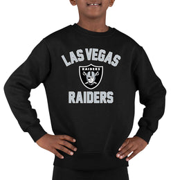 Las Vegas Raiders NFL Youth Gameday Crewneck Sweatshirt - Black