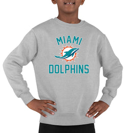 Miami Dolphins NFL Youth Gameday Crewneck Sweatshirt - Gray