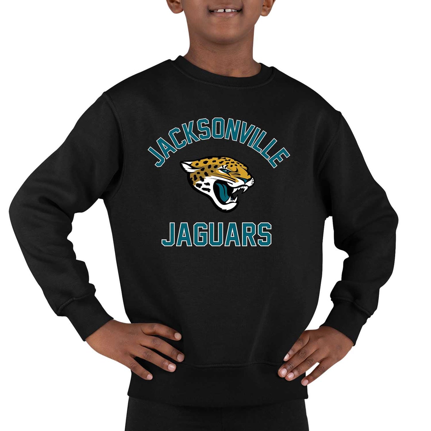Jacksonville Jaguars NFL Youth Gameday Crewneck Sweatshirt - Black