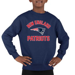 New England Patriots NFL Youth Gameday Crewneck Sweatshirt - Navy