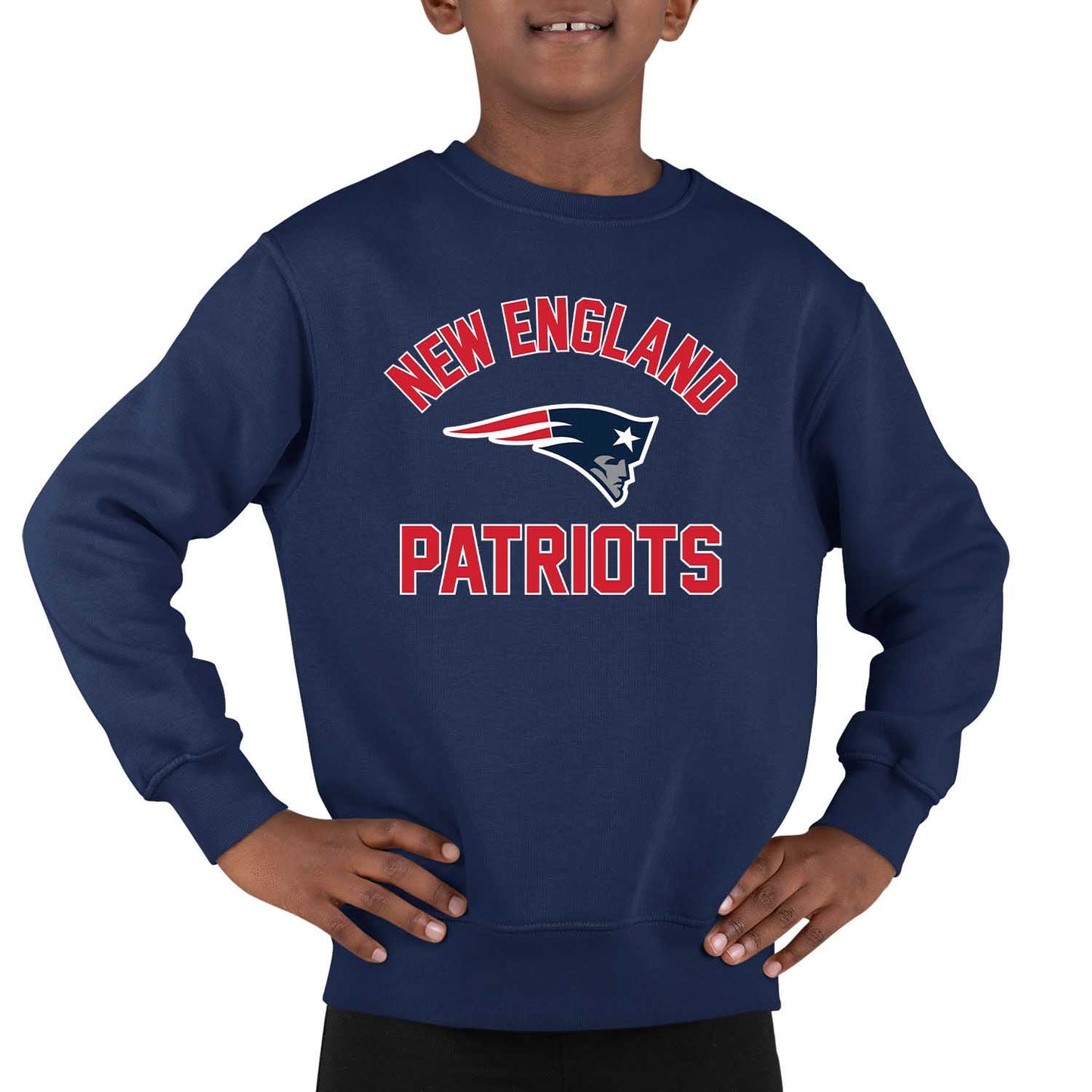 New England Patriots NFL Youth Gameday Crewneck Sweatshirt - Navy