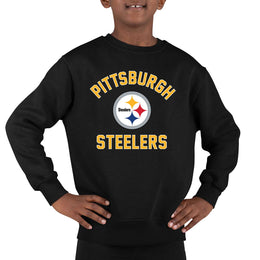 Pittsburgh Steelers NFL Youth Gameday Crewneck Sweatshirt - Black