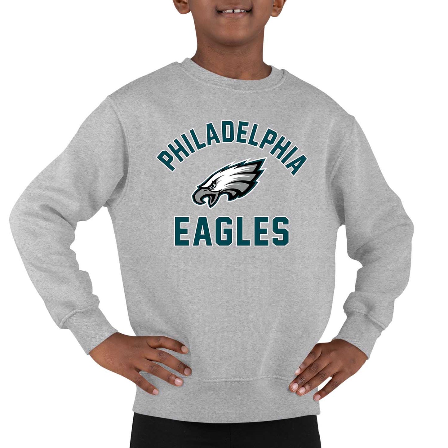 Philadelphia Eagles NFL Youth Gameday Crewneck Sweatshirt - Gray