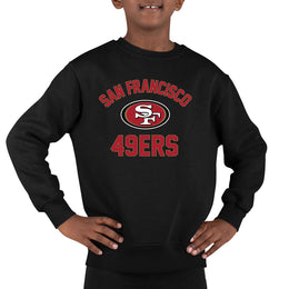 San Francisco 49ers NFL Youth Gameday Crewneck Sweatshirt - Black