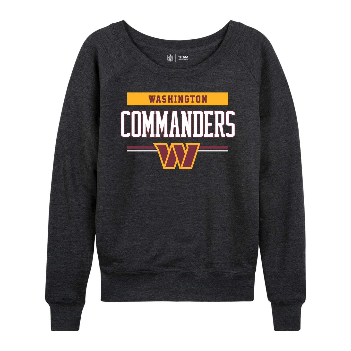 Washington Commanders NFL Womens Team Block French Terry Slouchy Top - Charcoal