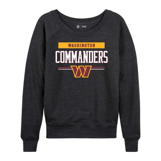 Washington Commanders NFL Womens Team Block French Terry Slouchy Top - Charcoal
