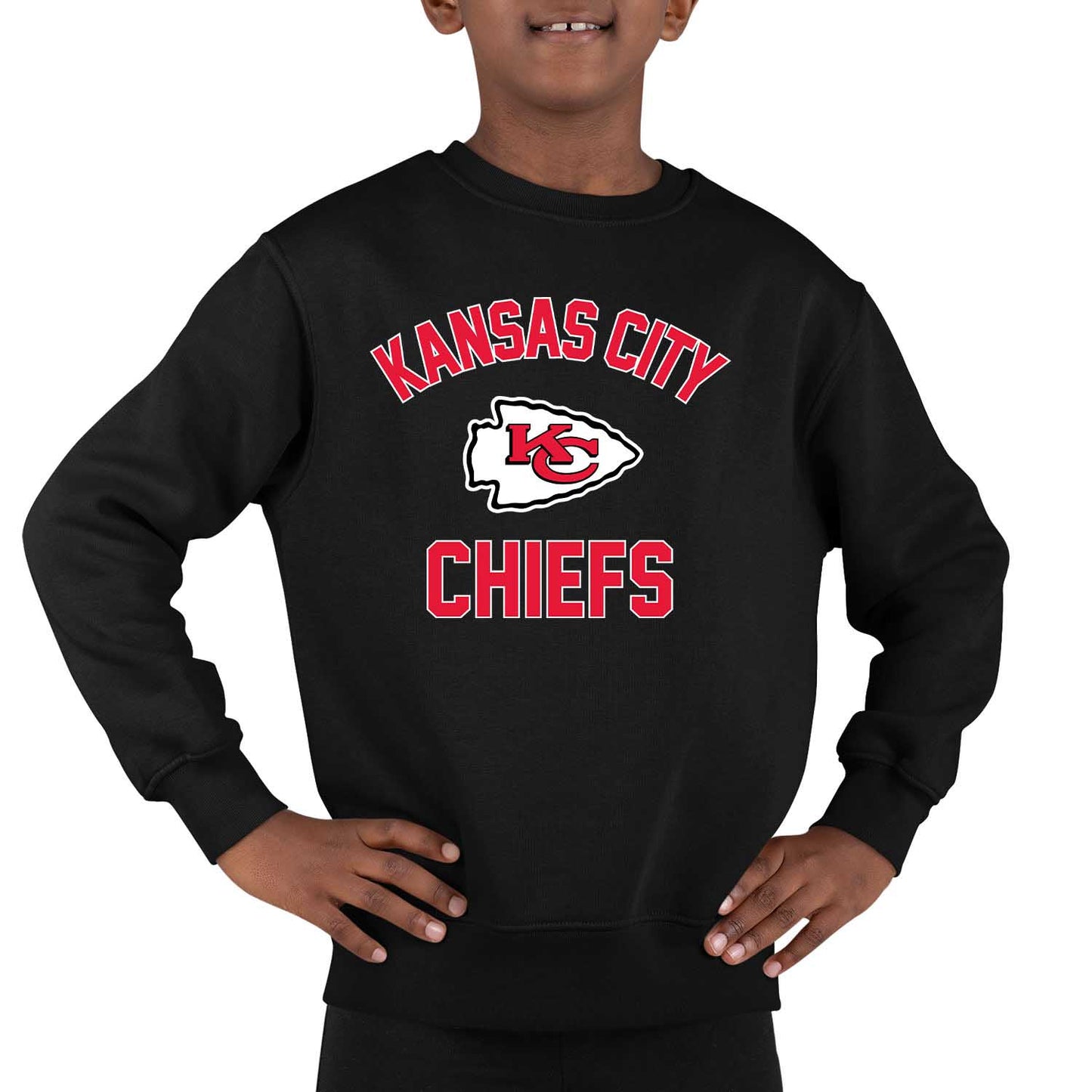 Kansas City Chiefs NFL Youth Gameday Crewneck Sweatshirt - Black