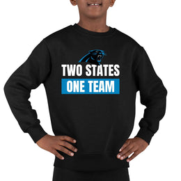 Carolina Panthers NFL Youth Team Slogan crewneck Sweatshirt - Black