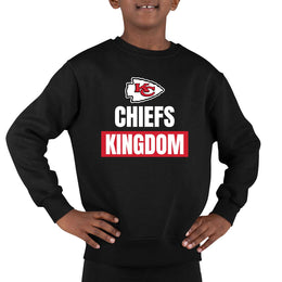 Kansas City Chiefs NFL Youth Team Slogan crewneck Sweatshirt - Black