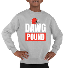 Cleveland Browns NFL Youth Team Slogan crewneck Sweatshirt - Gray