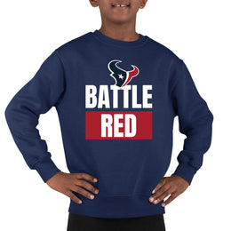 Houston Texans NFL Youth Team Slogan crewneck Sweatshirt - Navy
