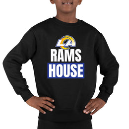 Los Angeles Rams NFL Youth Team Slogan crewneck Sweatshirt - Black