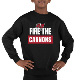 Tampa Bay Buccaneers NFL Youth Team Slogan crewneck Sweatshirt - Black
