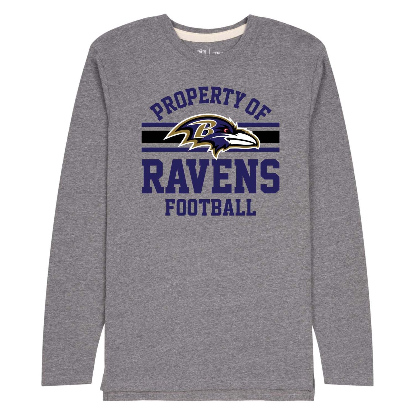 Baltimore Ravens NFL Adult Property Of Long SleeveT Shirt - Sport Gray