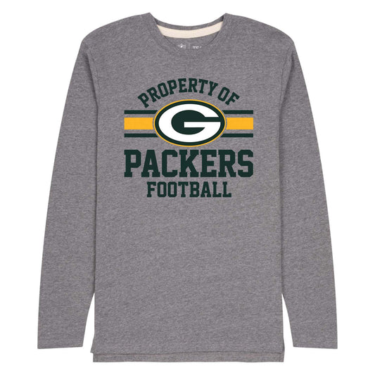 Green Bay Packers NFL Adult Property Of Long SleeveT Shirt - Sport Gray