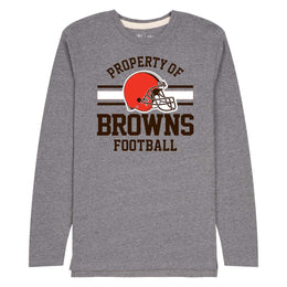 Cleveland Browns NFL Adult Property Of Long SleeveT Shirt - Sport Gray