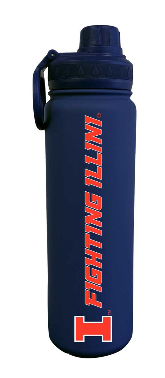 Illinois Fighting Illini  Stainless Steel Water Bottle 24 oz Insulated - Navy