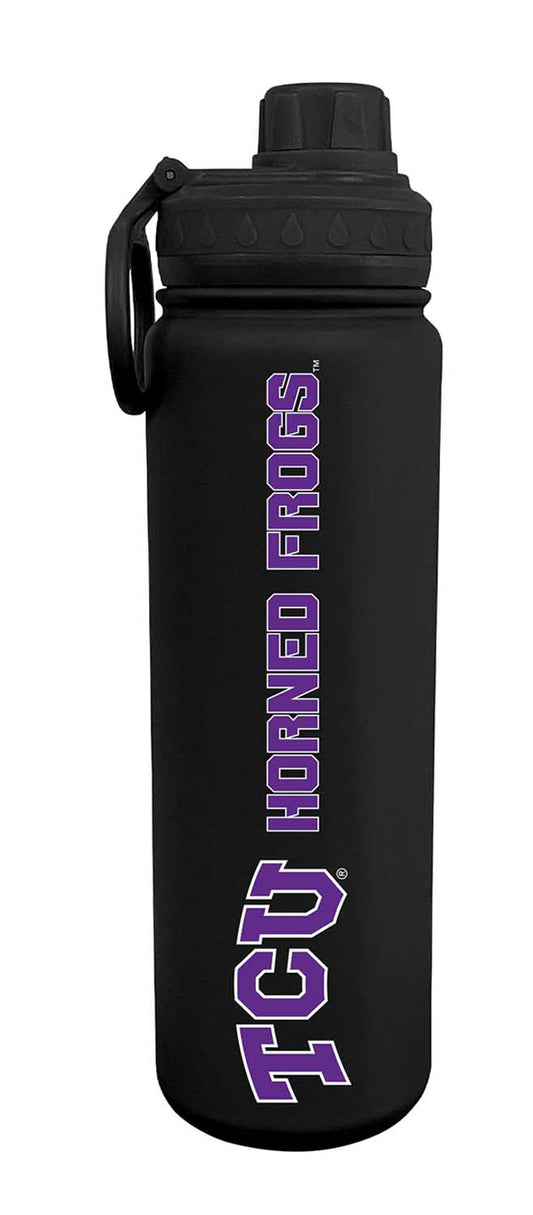 TCU Horned Frogs Stainless Steel Water Bottle 24 oz Insulated - Black
