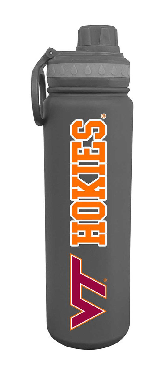 Virginia Tech Hokies  Stainless Steel Water Bottle 24 oz Insulated - Sport Gray