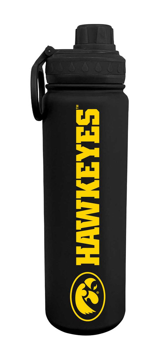 Iowa Hawkeyes  Stainless Steel Water Bottle 24 oz Insulated - Black