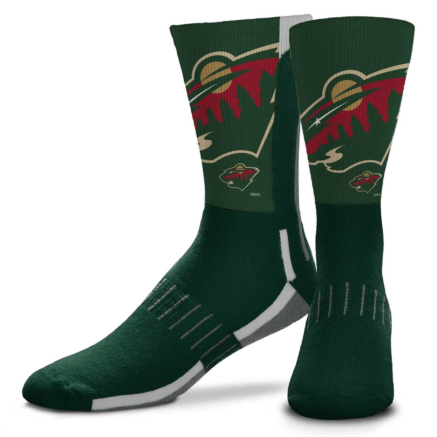 Minnesota Wild Adult NHL Zoom Curve Team Crew Socks - Green