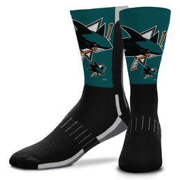 San Jose Sharks Adult NHL Zoom Curve Team Crew Socks - Black