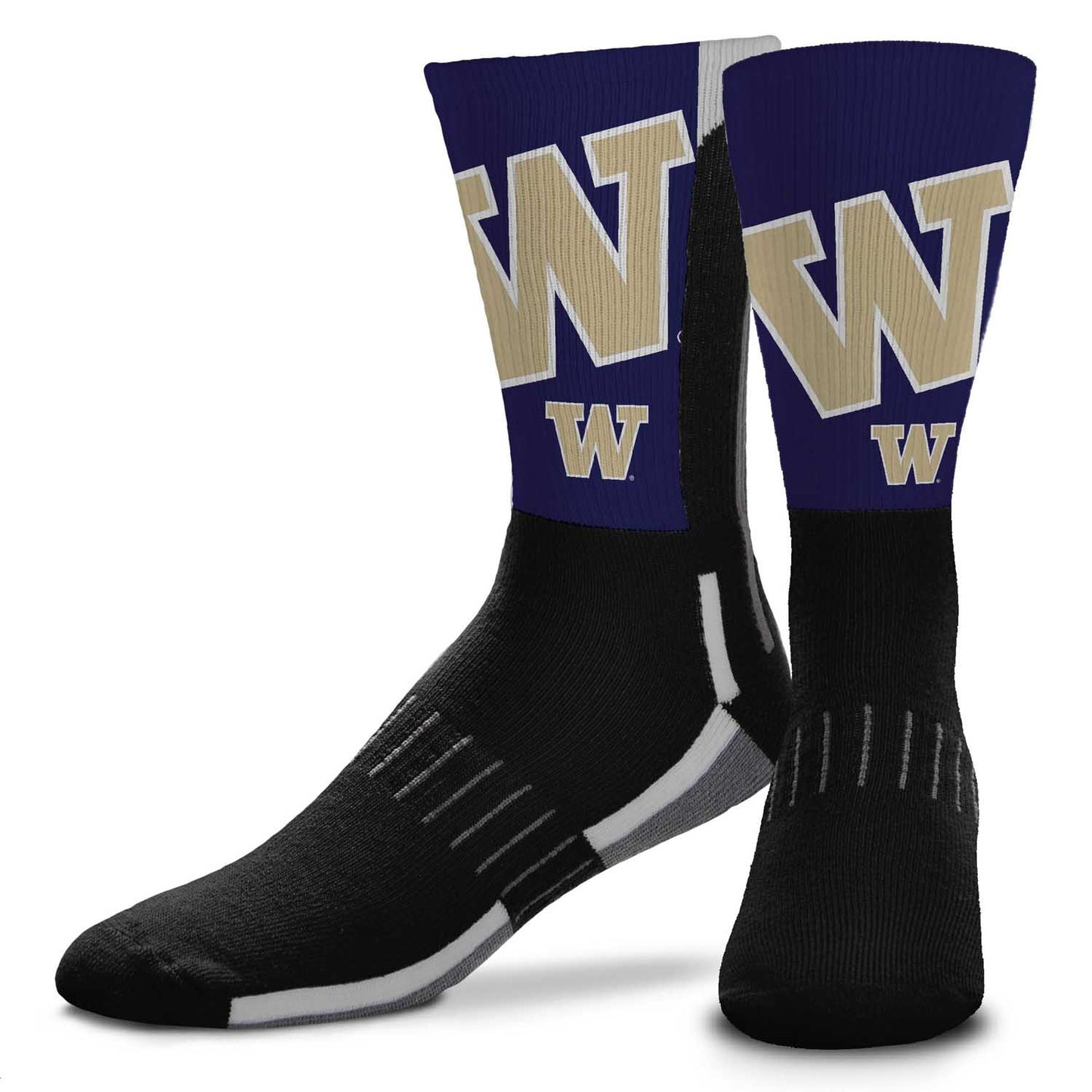 Washington Huskies NCAA Adult State and University Crew Socks - Black