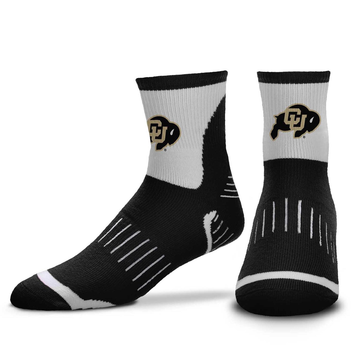 Colorado Buffaloes Adult NCAA Surge Quarter Length Crew Socks - Black