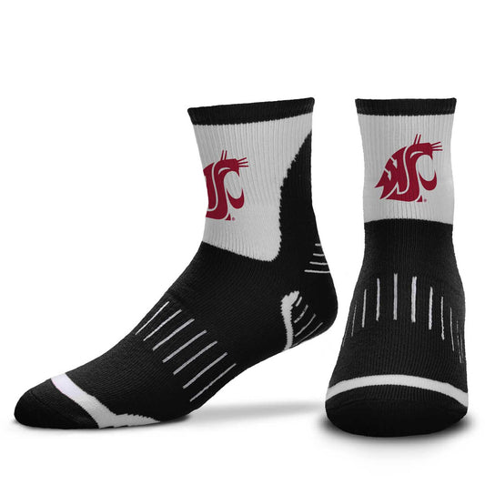 Washington State Cougars NCAA Youth Surge Team Mascot Quarter Socks - Black