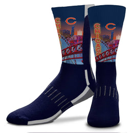 Chicago Bears NFL Adult Zoom Location Crew Socks - Navy