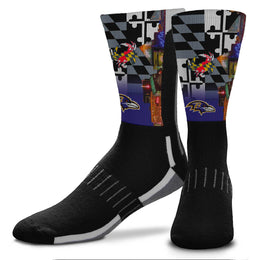 Baltimore Ravens NFL Adult Zoom Location Crew Socks - Black