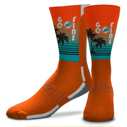 Miami Dolphins NFL Adult Zoom Location Crew Socks - Orange