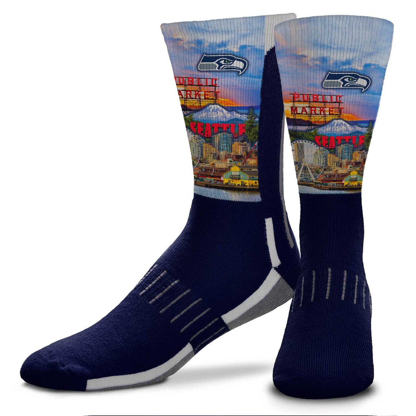 Seattle Seahawks NFL Adult Zoom Location Crew Socks - Navy