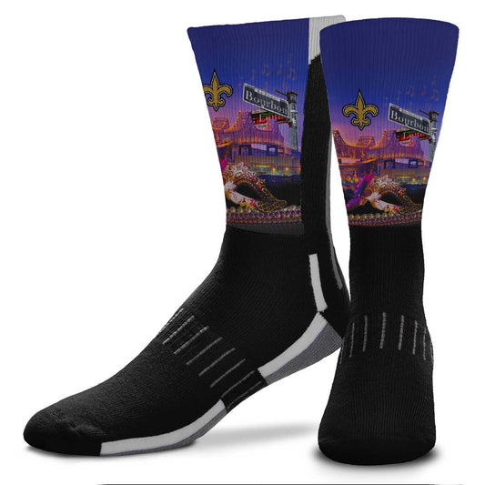 New Orleans Saints NFL Adult Zoom Location Crew Socks - Black