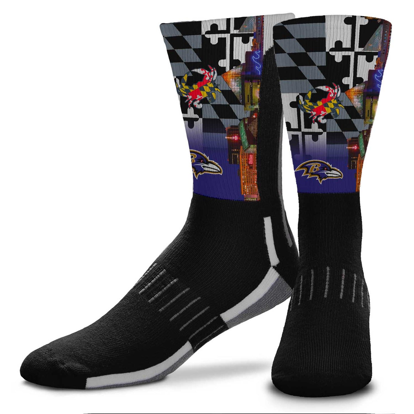 Baltimore Ravens NFL Youth Zoom Location Crew Socks - Black