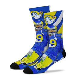 Los Angeles Rams NFL Adult V Curve MVP Player Crew Socks - Blue