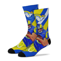 Los Angeles Rams NFL Adult V Curve MVP Player Crew Socks - Blue #10
