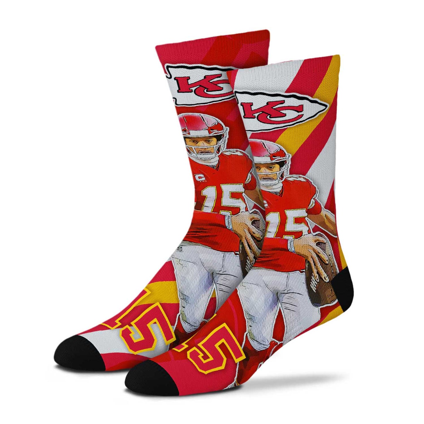 Kansas City Chiefs NFL Adult V Curve MVP Player Crew Socks - Red #15