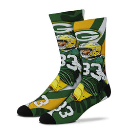 Green Bay Packers NFL Adult V Curve MVP Player Crew Socks - Green