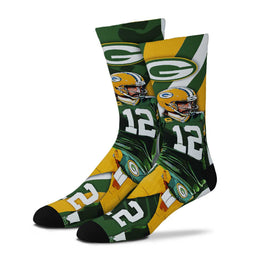 Green Bay Packers NFL Adult V Curve MVP Player Crew Socks - Green #12