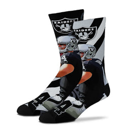 Las Vegas Raiders NFL Adult V Curve MVP Player Crew Socks - Black