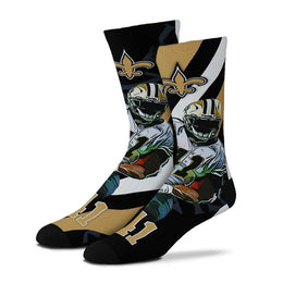 New Orleans Saints NFL Adult V Curve MVP Player Crew Socks - Black