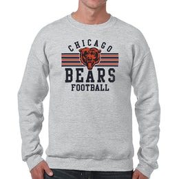 Chicago Bears NFL Team Stripe Crew Sweatshirt - Sport Gray