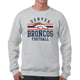 Denver Broncos NFL Team Stripe Crew Sweatshirt - Sport Gray