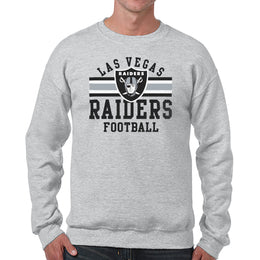 Las Vegas Raiders NFL Team Stripe Crew Sweatshirt - Sport Gray