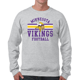Minnesota Vikings NFL Team Stripe Crew Sweatshirt - Sport Gray