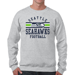 Seattle Seahawks NFL Team Stripe Crew Sweatshirt - Sport Gray